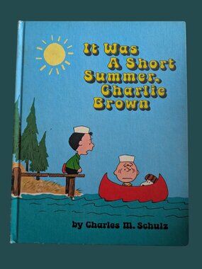 5/$25 Vintage 1972 It Was a Short Summer Charlie Brown Large Hardcover Storybook